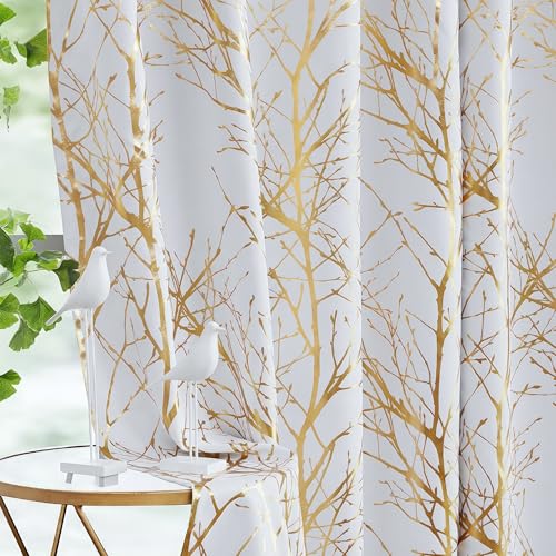 FMFUNCTEX Metallic Blackout Curtains