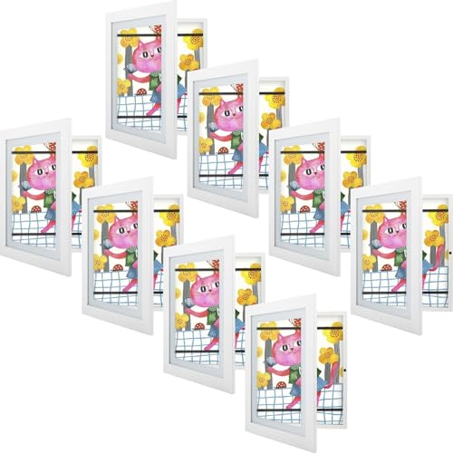Golden State Art, 10x12.5 Kids Art Frames, Front-Opening Picture Frame Great for Kids Drawings, Artworks, Children Art Projects, Schoolwork, Home or Office (White, Set of 8)