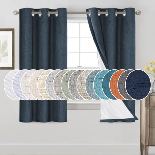 PrinceDeco Linen Blackout Curtains 64"