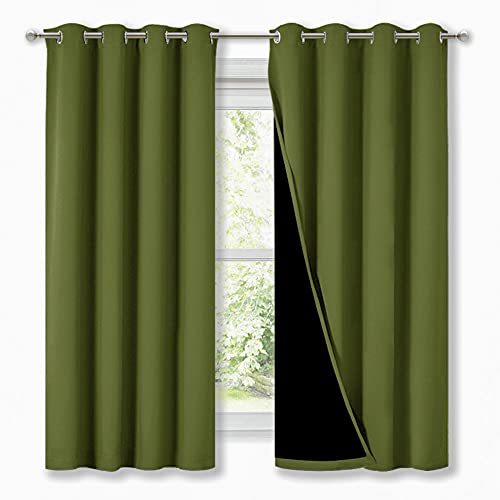 NICETOWN 100% Blackout Panels (Olive Green)