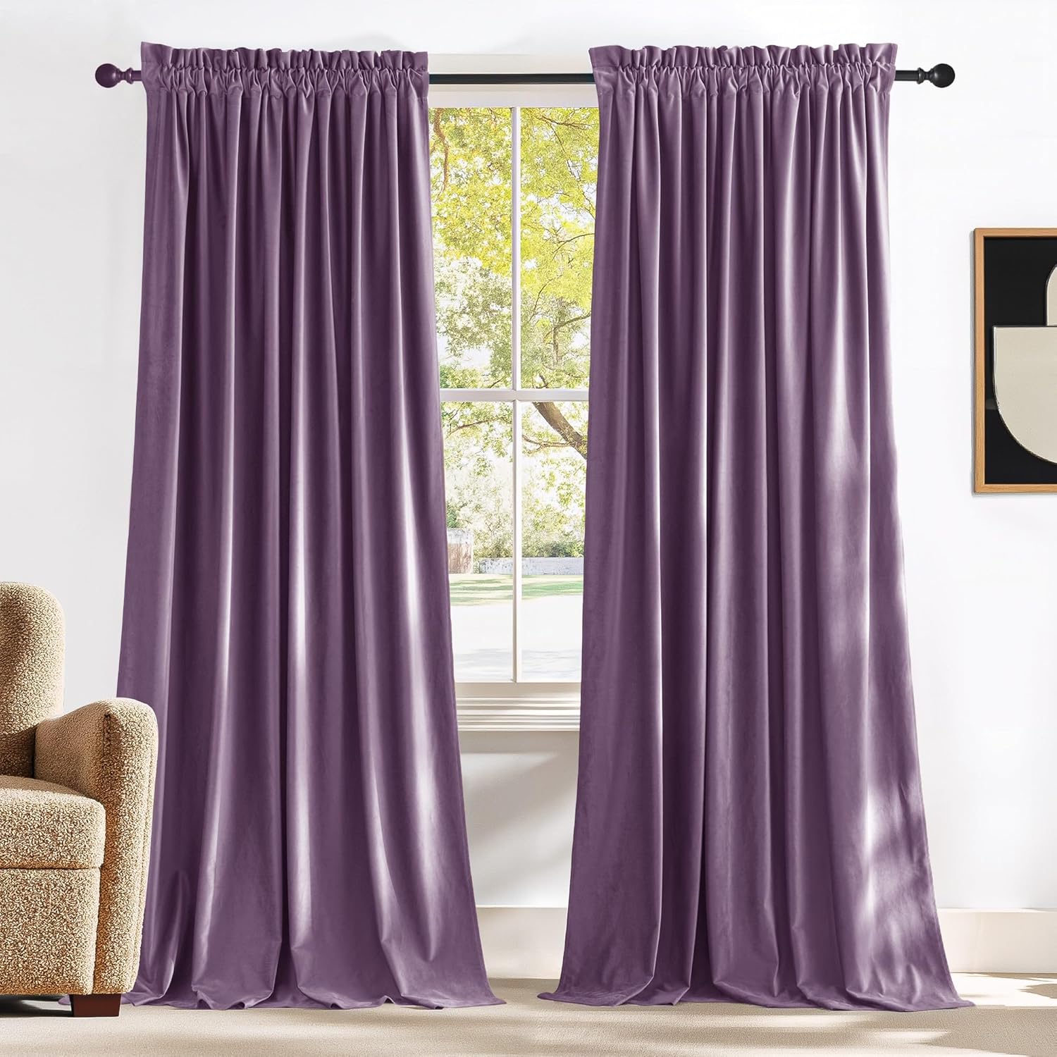 NICETOWN Lavender Purple Velvet 84"