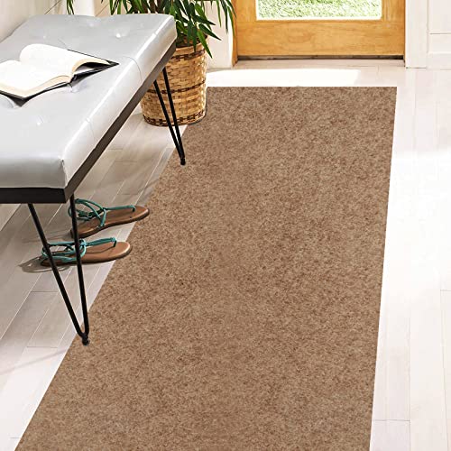 4' x 45' Runner Rugs with Rubber Backing, Indoor Outdoor Utility Carpet Runner Rugs, Sand, Can Be Used as Aisle for The RV and Boat, Laundry Room and Balcony