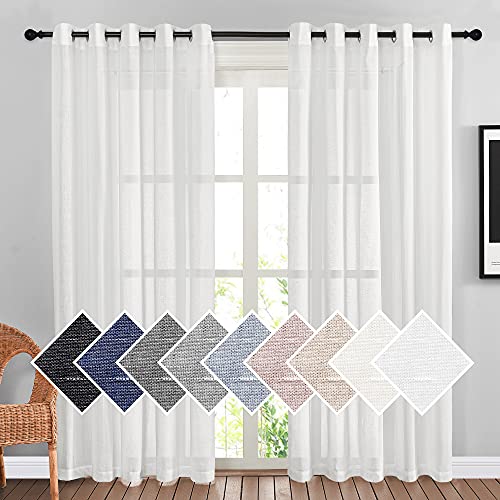 NICETOWN White Sheer Linen 84"