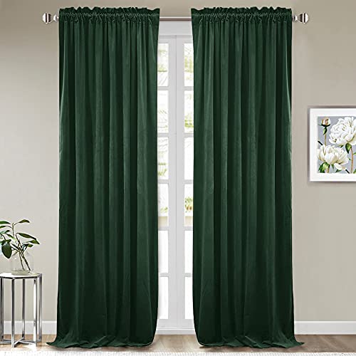 StangH Dark Green Velvet Curtains 84 in