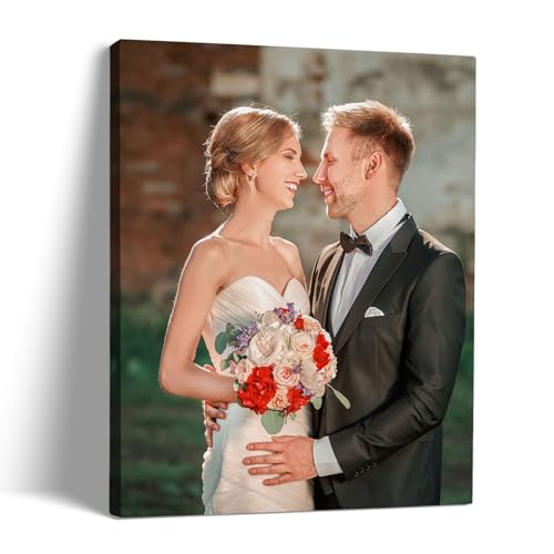 Custom Canvas Prints With Your Photos, Customized Picture On Canvas Print, Personalized Wall Framed Gifts for Family Anniversary Baby Pet Wedding Christmas Graduation Decor for Men/Women 20 x 30in
