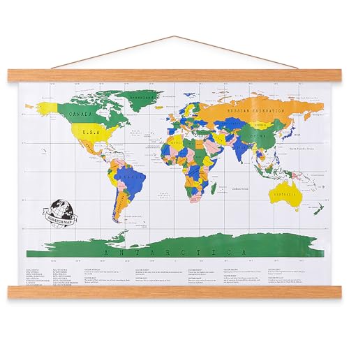 Poster Frame Frames, Magnetic Light Wood Wooden Poster Hangers Hanger Hanging Kit for Canvas Artwork Art Print (140cm /55",Teak Colour)
