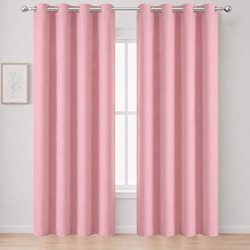 LEMOMO Pink Thermal Blackout Curtains