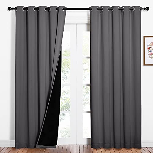 NICETOWN Grey Full Shade Curtain Panels