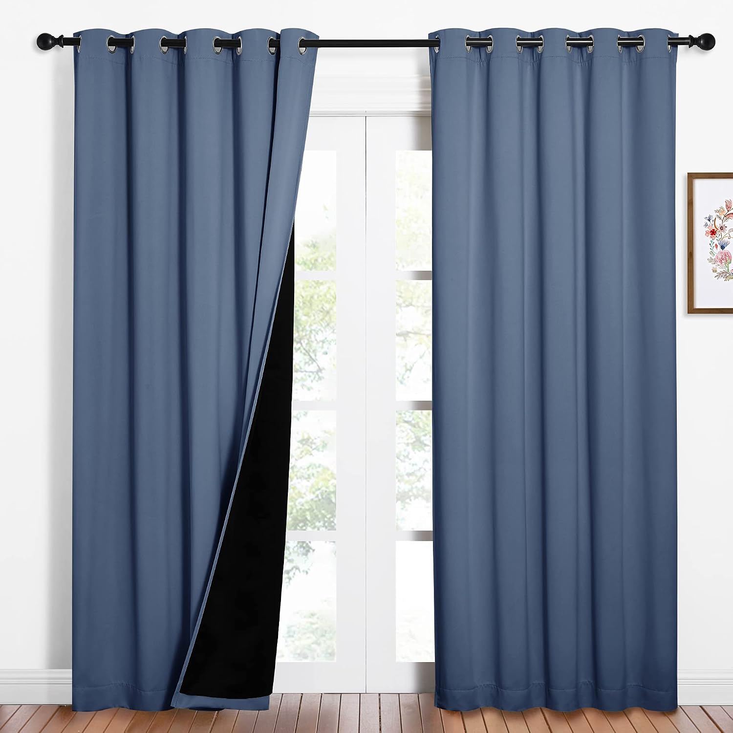 NICETOWN 100% Blackout Curtains (62" set)
