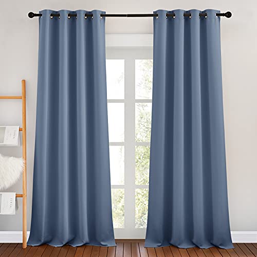 NICETOWN Room Darkening Curtains (Stone Blue)