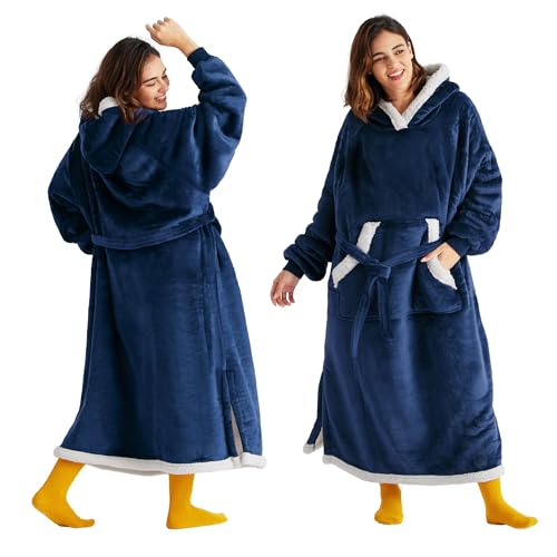 Bedsure Wearable Blanket Hoodie (Navy)