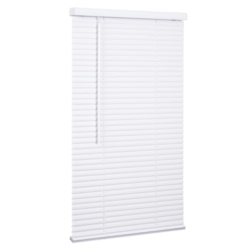 LOTUS & WINDOWARE Cordless Mini Blind, 1" Vinyl Slats, 25" x 60" - White
