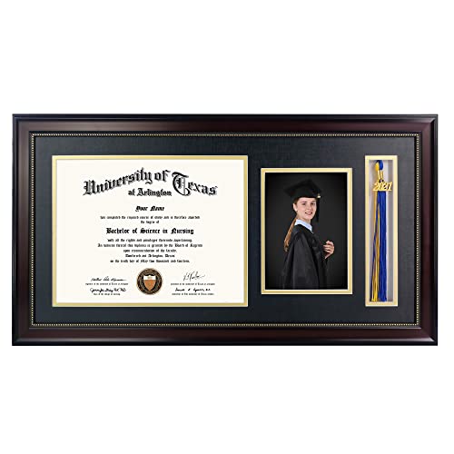 GraduationMall 11x22 Mahogany Diploma Frame