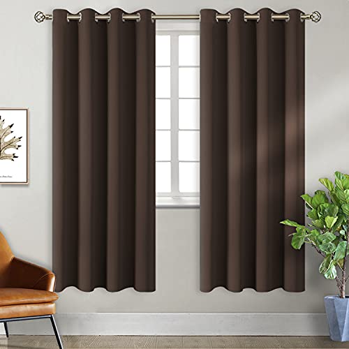 BGment Room Darkening Curtains for Bedroom - Grommet Thermal Insulated Window Treatments Light Blocking Curtains for Living Room, Set of 2 Panels, Each 46 x 72 Inch, Beige