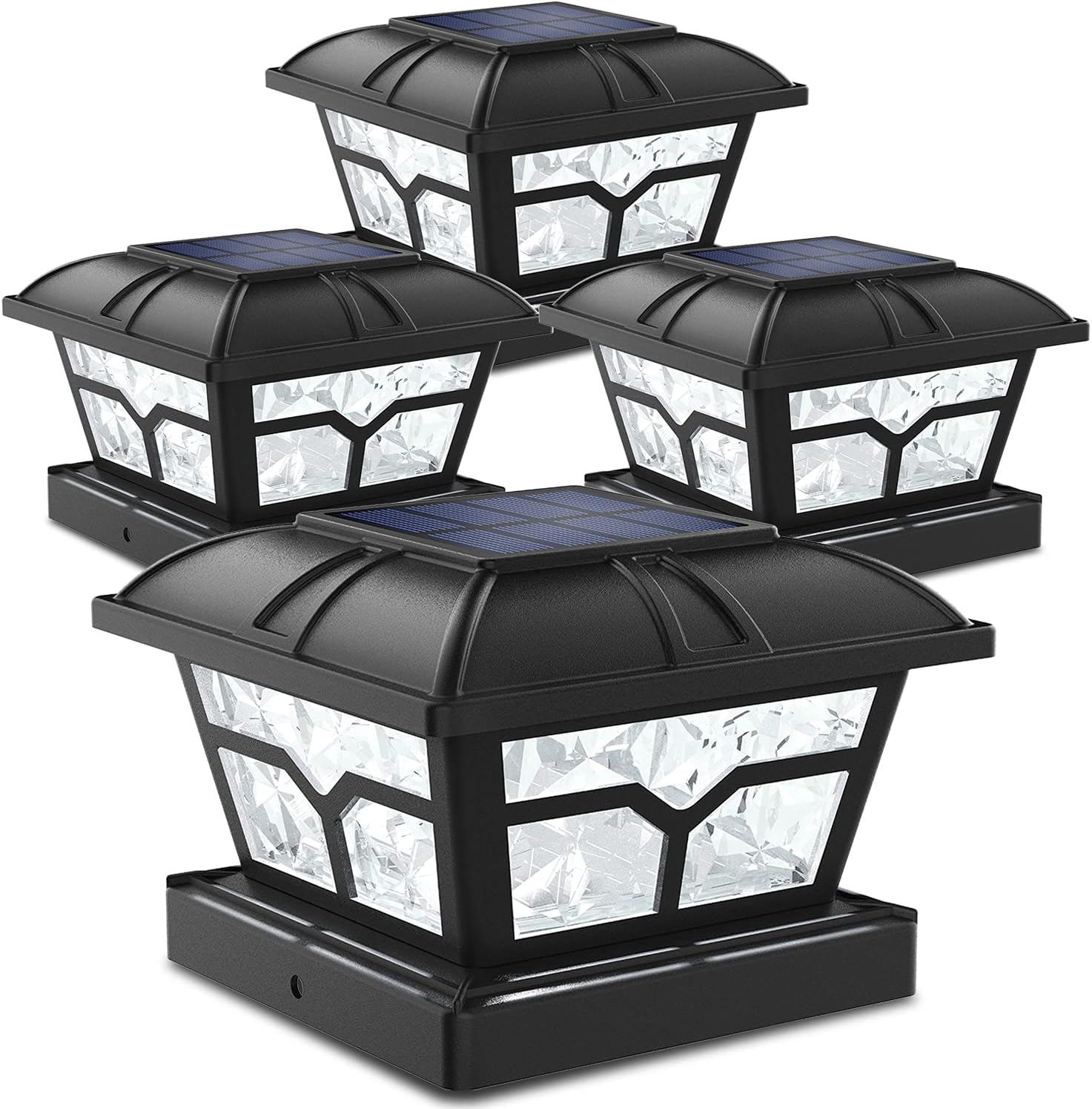 SIEDiNLAR Solar Post Cap Lights (Black)