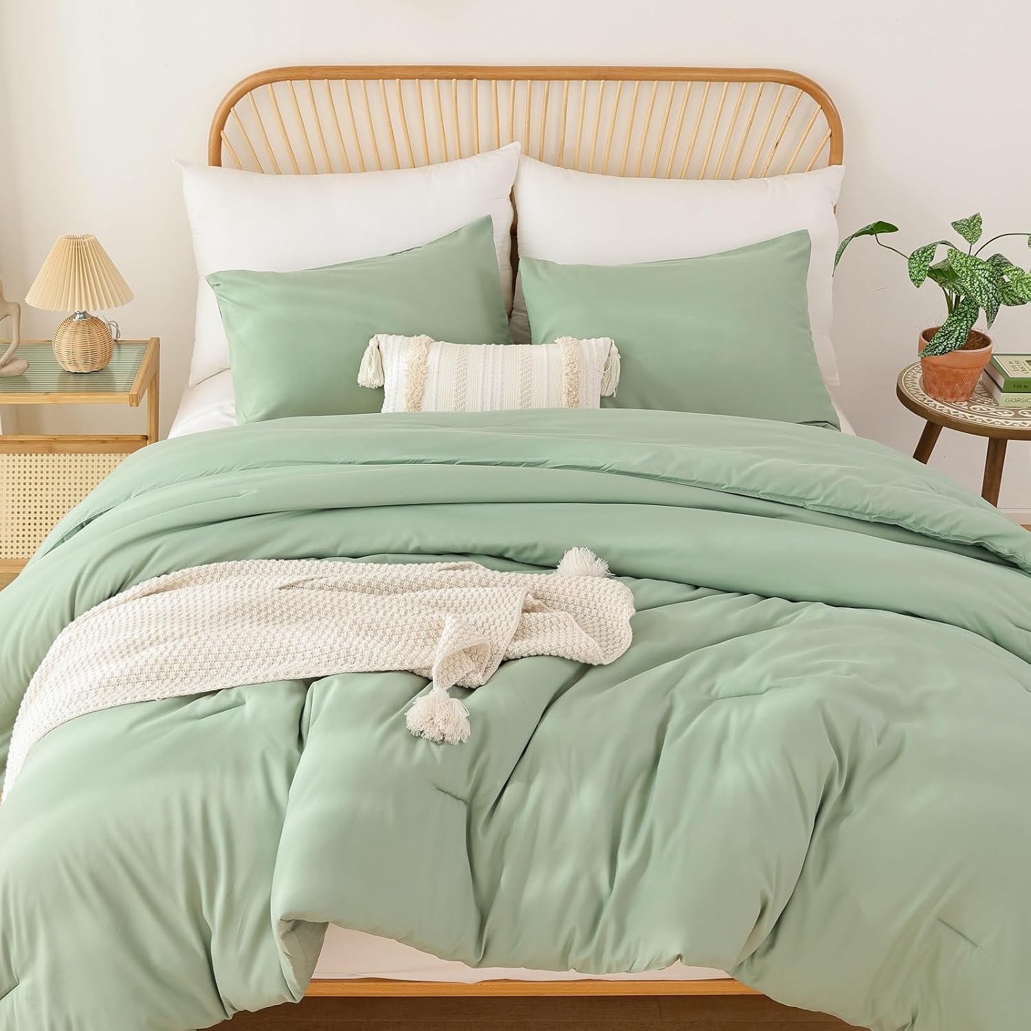 ROSGONIA Sage Green Twin/Twin XL Comforter Set