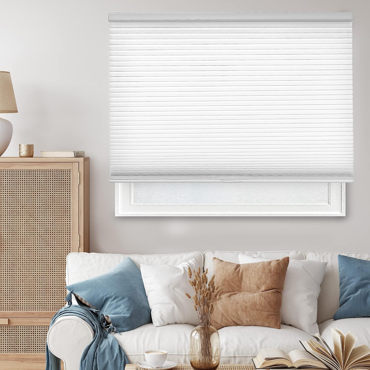 CHICOLOGY Cellular Shades, Cordless Window Blinds, Morning Mist, 45" W x 48" H (alternate ASIN)