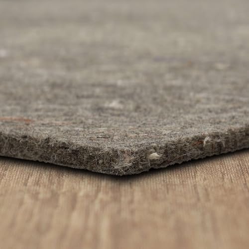 Mohawk Home 8' x 10' Non Slip Rug Pad Gripper 3/8 Thick Dual Surface Felt + Rubber Gripper - Safe for All Floors, Grey
