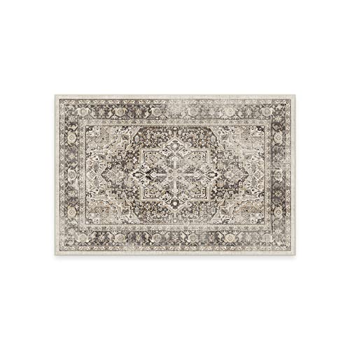 RUGGABLE Washable Vintage Area Rug  Kamran Hazel 2x3, Stain-Resistant, Non-Slip  Small Machine Washable Rugs for Living Room, Bedroom, Hallway, Entryway & Bathroomwith Standard Pad