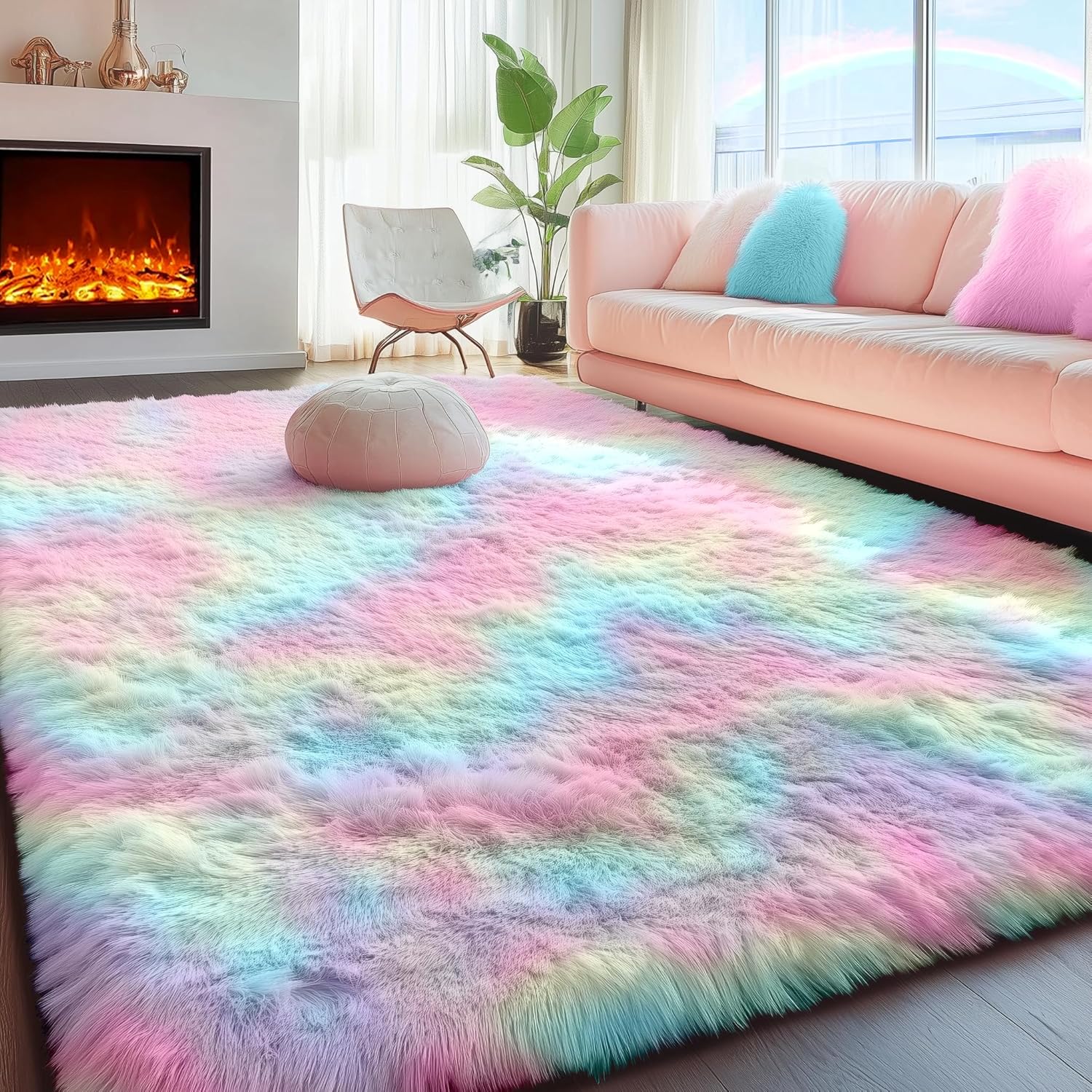 PAGISOFE 8x10 Rainbow Large Area Rug