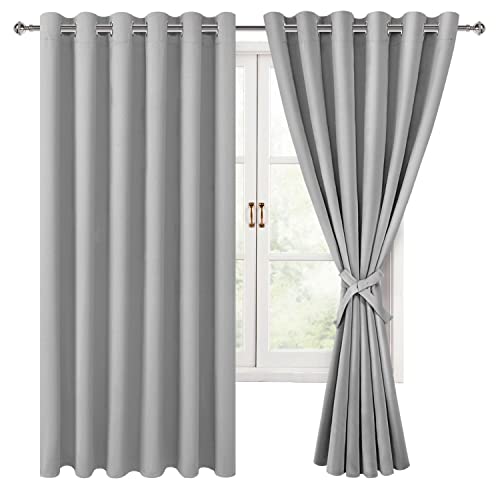 Hiasan Grommet Blackout Curtains 70x63 Silver Grey