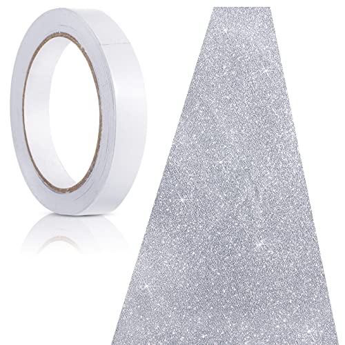 Tatuo Carpet Runner Runway Rug 55 GSM Thickness with Carpet Tape for Prom Wedding Halloween Christmas Outdoor Indoor Hallway Party Rug(2.46 x 30 Feet,Glitter Silver)