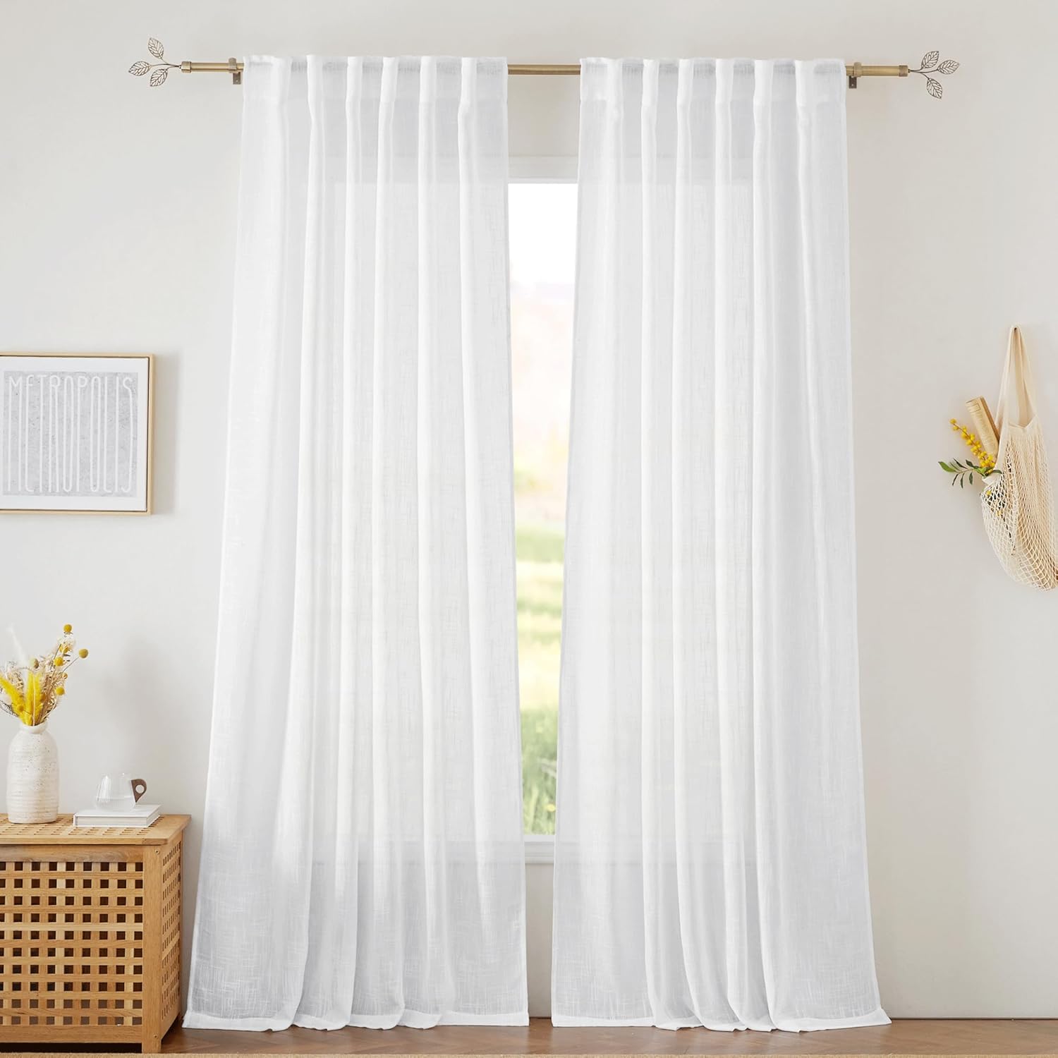 RYB HOME White Sheer (52 x 120)