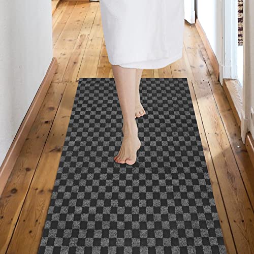Weidear Gray Checkered Runner