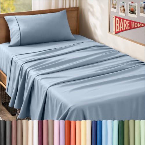 Bare Home Twin XL Microfiber Sheets (Dusty Blue)