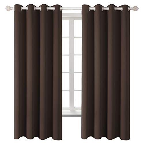 BGment Blackout Curtains for Bedroom - Grommet Thermal Insulated Room Darkening Curtains for Living Room, Set of 2 Panels (52 x 72 Inch, Brown)