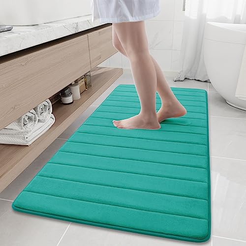 Buganda Memory Foam Bath Mat, 60" x 24" (Teal)