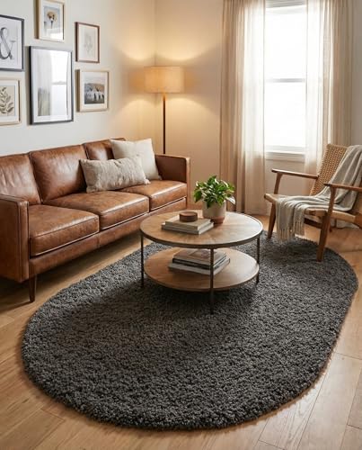 Rugs.com Uber Cozy 5' x 8' Oval Graphite