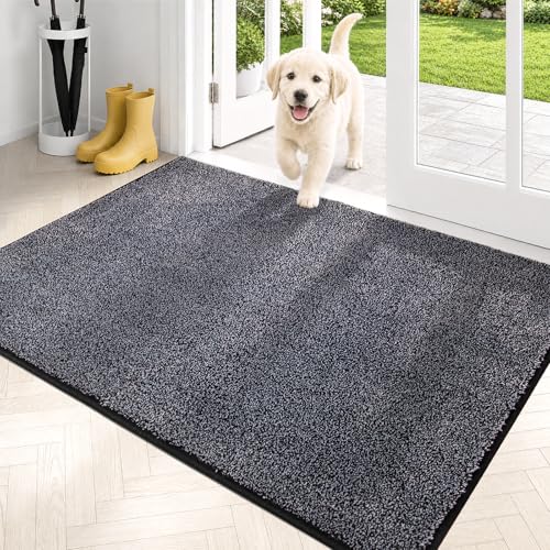 PURRUGS Dirt Trapping Door Mat (Bluish Grey-Black)