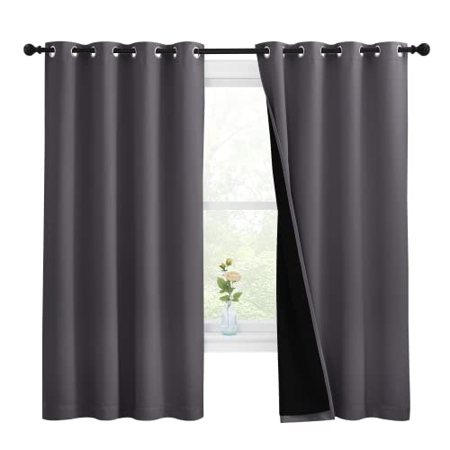 NICETOWN 100% Blackout Curtains (Grey)