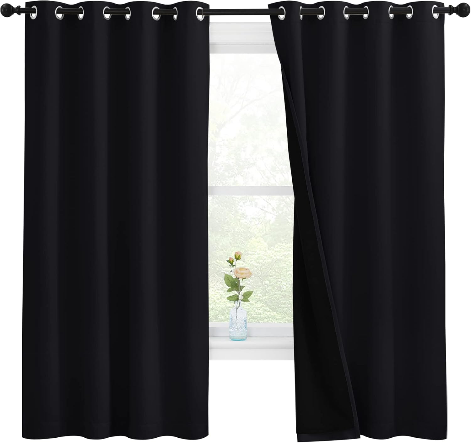 NICETOWN 100% Blackout Curtains with Black Liners