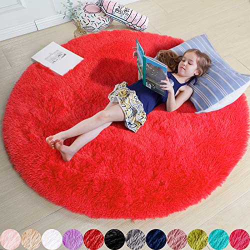 Amdrebio Red Round 5Ft Rug