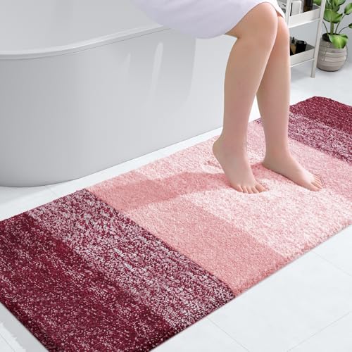 OLANLY Bathroom Runner Rugs 59x24 (Red)