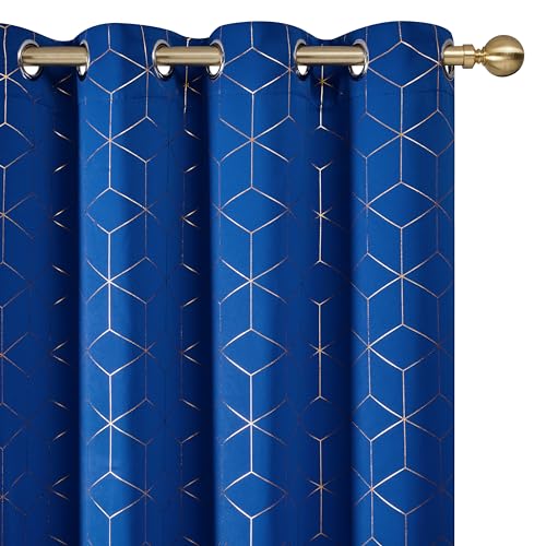 Deconovo Blackout Curtains Gold Diamond