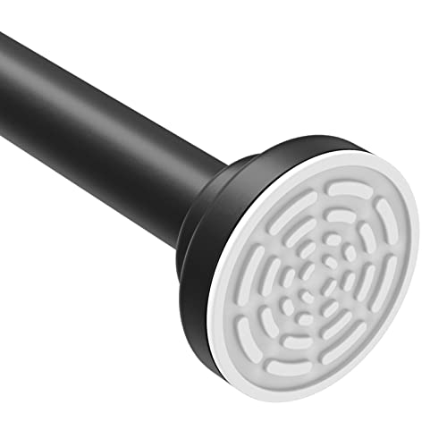 Ausemku Shower Curtain Rod Tension - 48-85 Inch Never Rust Non-Slip Spring Tension Curtain Rod No Drilling Stainless Steel Curtain Rod Use Bathroom Kitchen(Black)