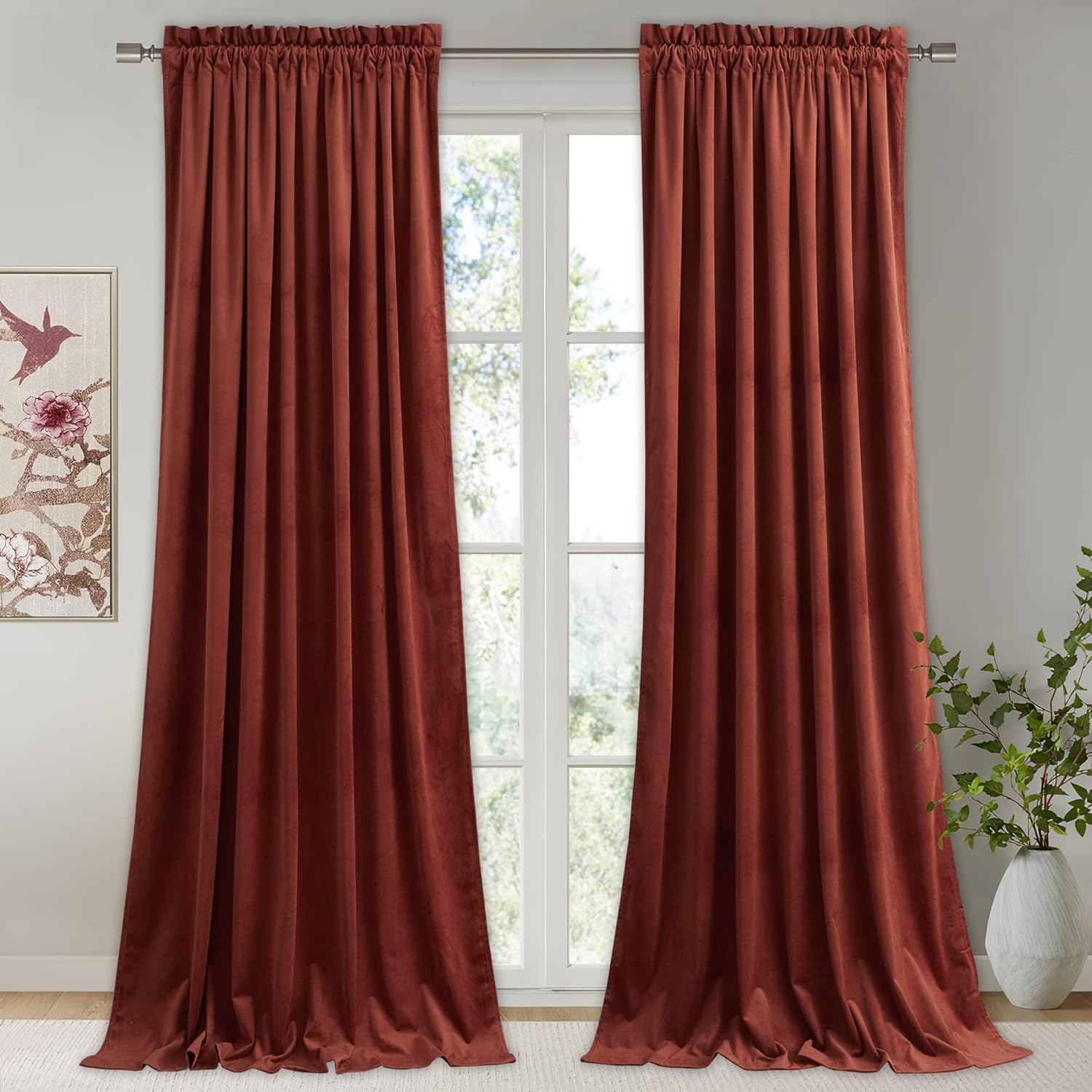 StangH Rust Velvet Curtains (96")
