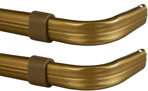 Yafa Home Fashion Heavy Duty Single Standard Adjustable Curtain Rod Hardware Included (Gold, 48" - 86" [2PCS])