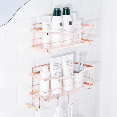KINCMAX Shower Shelves 2-Pack (Rose Gold)