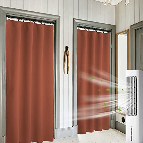 RYB HOME Orange Window Curtains 84 inches