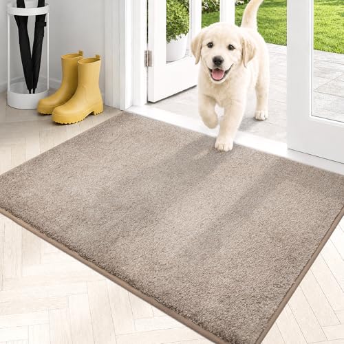PURRUGS Dirt Trapping Door Mat 24" x 35.5" (Taupe)