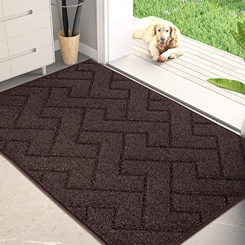 PURRUGS Dirt Trapping Door Mat 34" x 59", Brown
