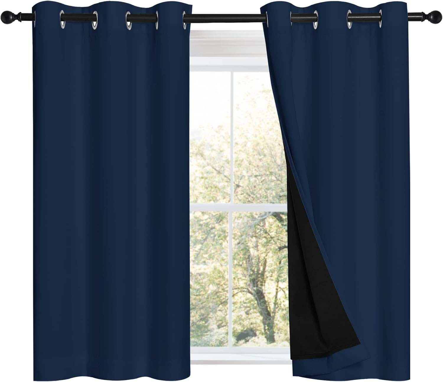 NICETOWN Navy 100% Blackout Curtains