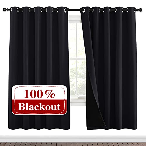NICETOWN 100% Blackout Window Curtain Panels