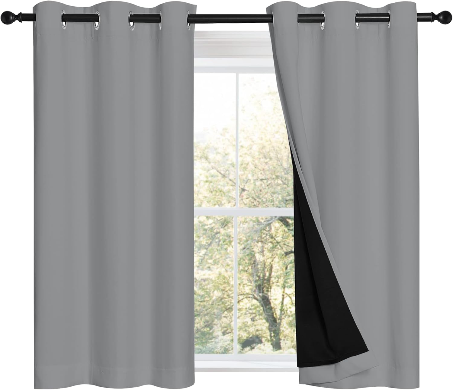 NICETOWN Silver Grey 100% Blackout
