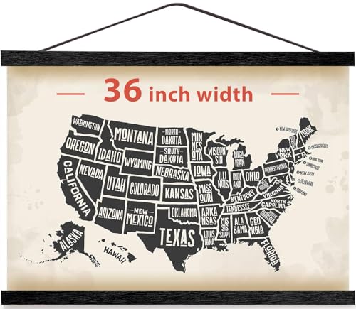 HONKKI Magnetic Poster Hanger Frame for 36x48 36x24 36x12 Movie Music Posters Wall Art,Black Wood Picture Frames for Canvas Diamond Map Decor, Living Room Calendar Banner Tapestry Photo Hanging Stand