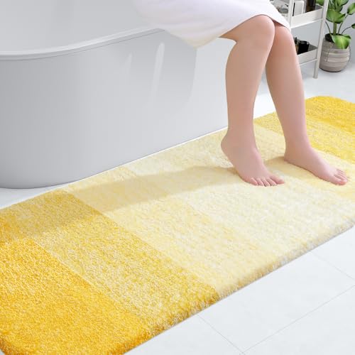 OLANLY Bathroom Runner Rugs 70x24 (Yellow)